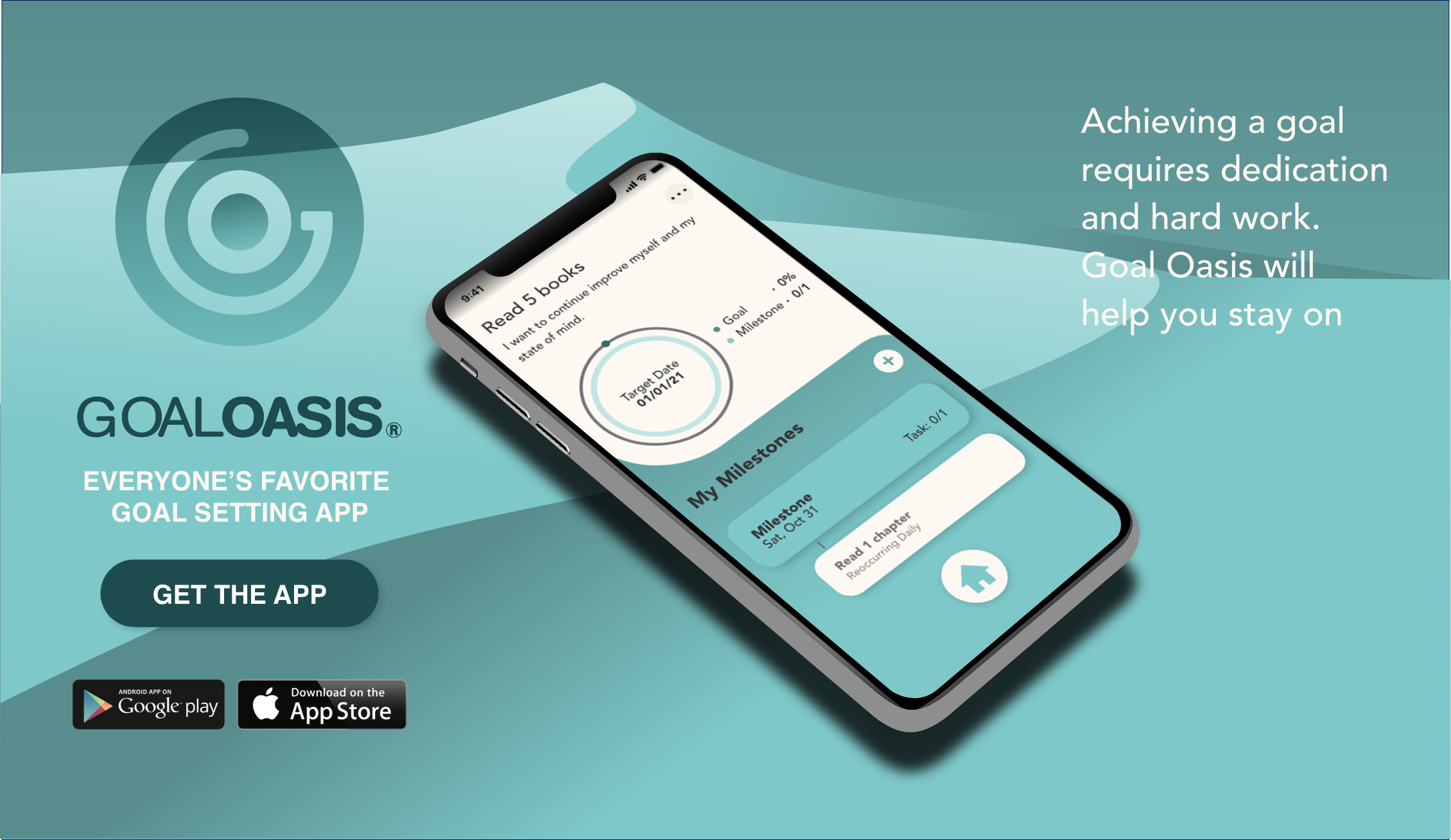 Goal Oasis app mockup